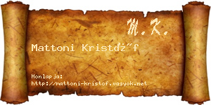 Mattoni Kristóf névjegykártya