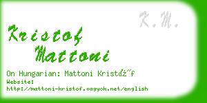 kristof mattoni business card